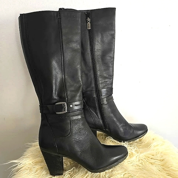 Naturalizer Blondo Ophelia Wide Calf Waterproof Black Leather Boots Women's 9W🌴 - Picture 1 of 8
